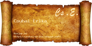 Csuhai Erika névjegykártya